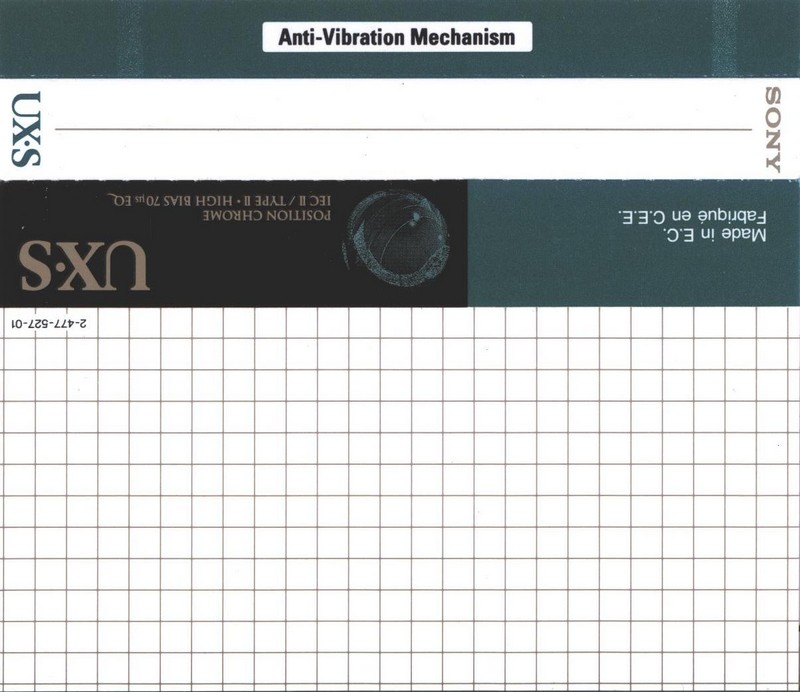 Compact Cassette Sony UX-S 60 Type II Chrome 1996 Europe