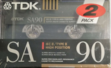 2 pack TDK SA 90 "SA-90X2SE" Type II Chrome 1990 Australia, Europe