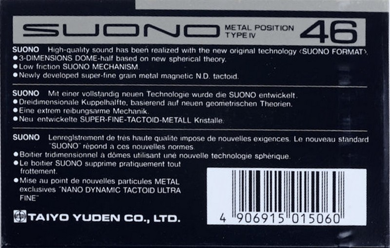 Compact Cassette Thats Suono 46 Type IV Metal 1988 Europe