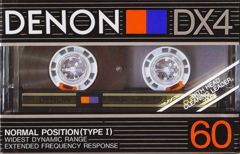 Compact Cassette Denon DX4 60 "DX4/60K" Type I Normal 1985 Europe