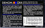Compact Cassette Denon DX4 60 "DX4/60K" Type I Normal 1985 Europe