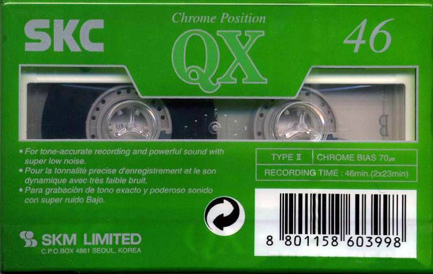 Compact Cassette SKC QX 46 Type II Chrome 2001 Worldwide