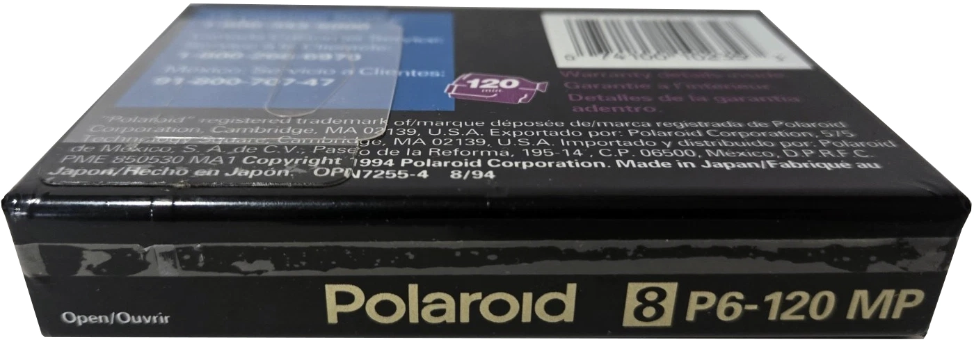 Video8, Hi8, Digital8 Polaroid 120 Type IV Metal 1994 North America