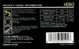 Compact Cassette Goldstar HD 60 Type I Normal 1989 USA