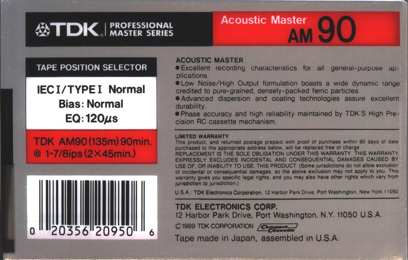 Compact Cassette: TDK  - Professional Master 90