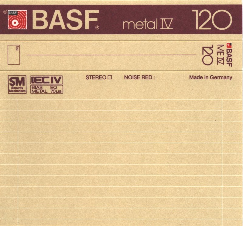 Compact Cassette BASF Metal IV 120 Type IV Metal 1982 Europe