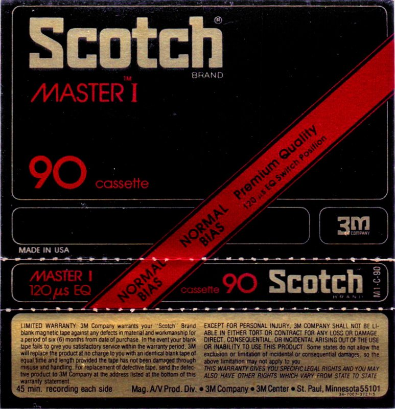 Compact Cassette: 3M Scotch - Master I 90