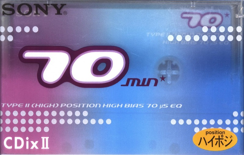 Compact Cassette Sony CDix II 70 "C-70CDX2H" Type II Chrome 2000 Japan