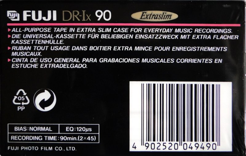 Compact Cassette Fuji DR-Ix 90 Type I Normal 1992 Europe