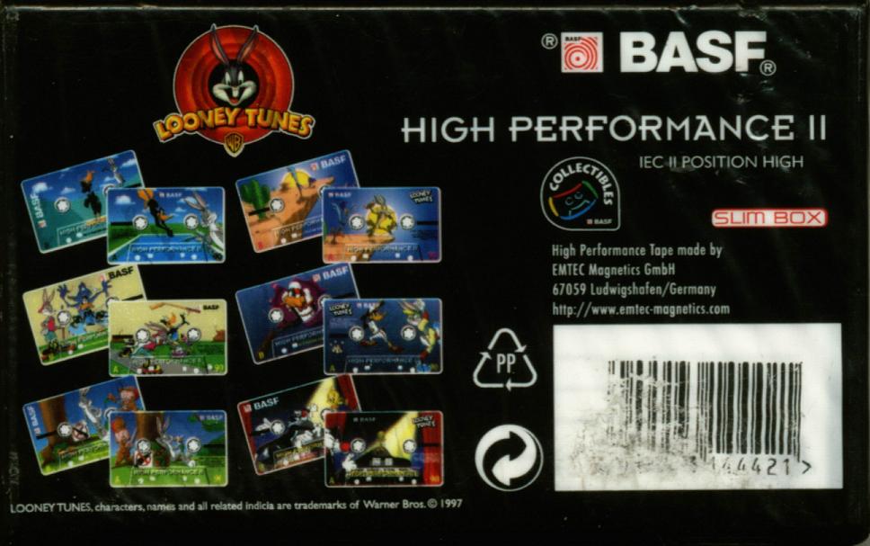 Compact Cassette BASF High Performance II 90 "Looney Tunes" Type II Chrome 1997 Europe