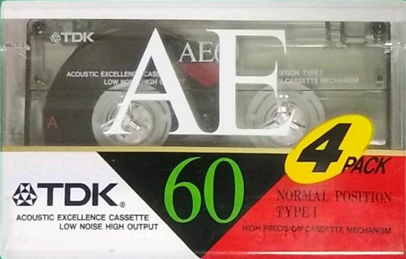 4 pack TDK AE 60 "AE-60X4R" Type I Normal 1994 Japan