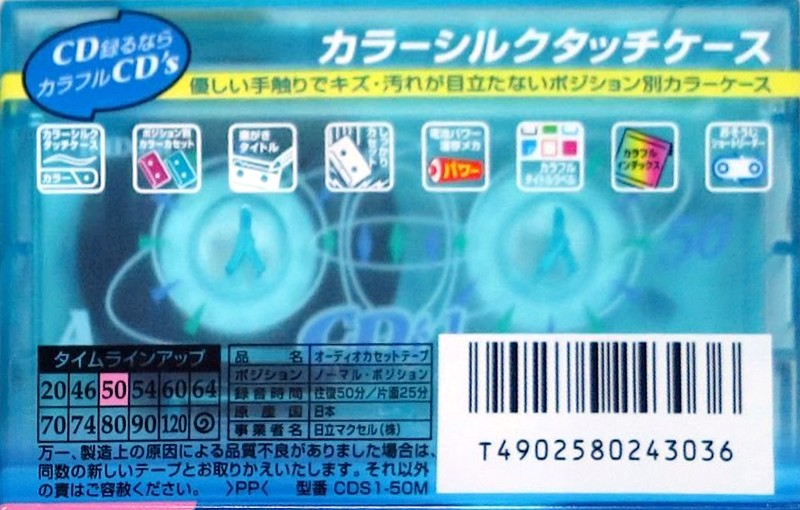 Compact Cassette Maxell CD`s I / CD`s 1 50 "CDS1-50M" Type I Normal 1999 Japan