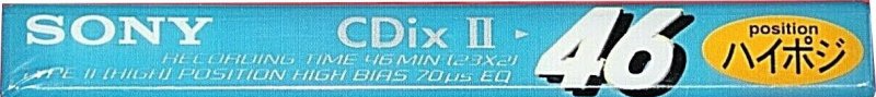 Compact Cassette Sony CDix II 46 "C-46CDX2E" Type II Chrome 1997 Japan