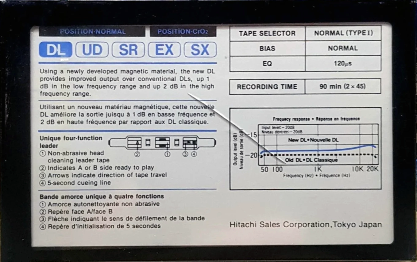 Compact Cassette Hitachi DL 90 Type I Normal 1990 Europe
