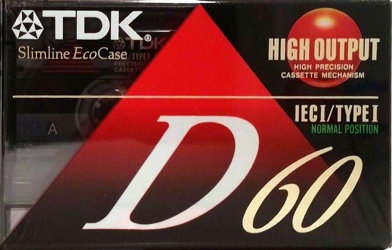 Compact Cassette TDK D 60 Type I Normal 1992 North America