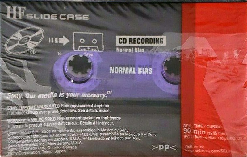 Compact Cassette Sony HF 90 "C-90HFSL" Type I Normal 1999 North America