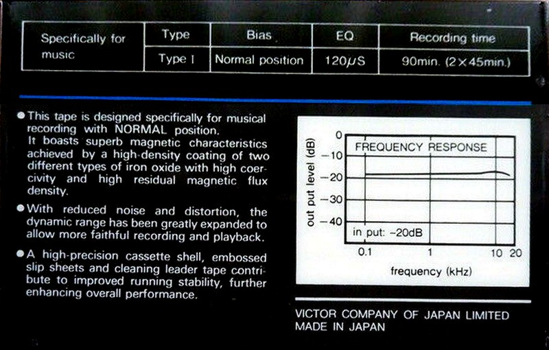 Compact Cassette:  JVC - DA3 90