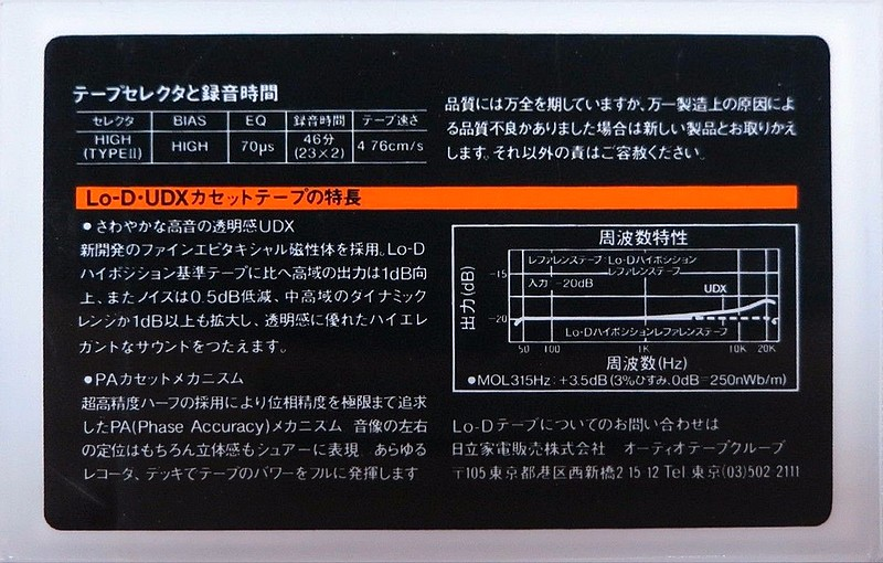 Compact Cassette: Maxell / Hitachi Lo-D - UDX 46