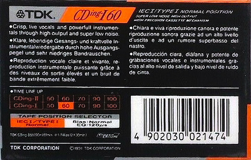 Compact Cassette: TDK  - CDing-I 60