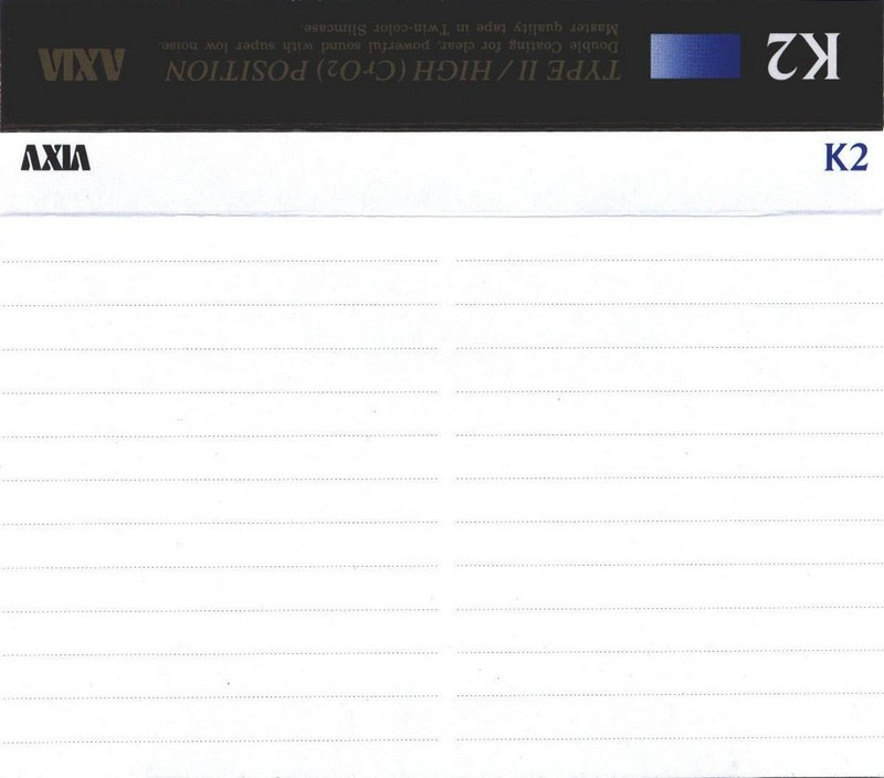 Compact Cassette AXIA K2 54 "K2A 54" Type II Chrome 1993 Japan