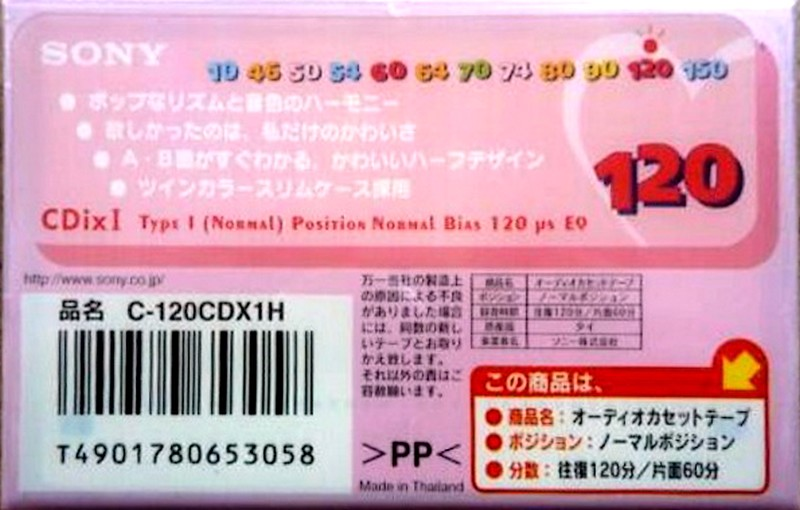 Compact Cassette Sony CDix I 120 "C-120CDX1H" Type I Normal 2000 Japan