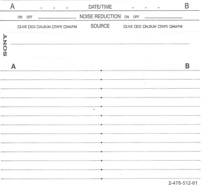 Compact Cassette Sony EF 90 "C-90EFB" Type I Normal 1999 Worldwide