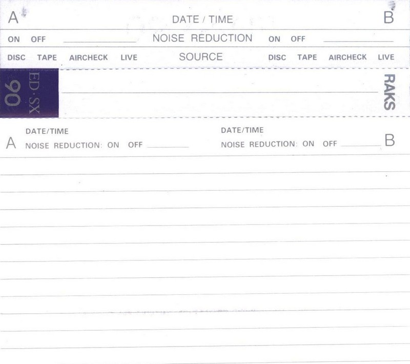 Compact Cassette RAKS ED-SX 90 Type I Normal 1990 Europe