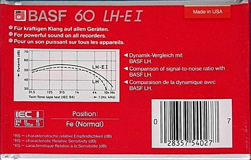 Compact Cassette: BASF  - LH Extra I 60