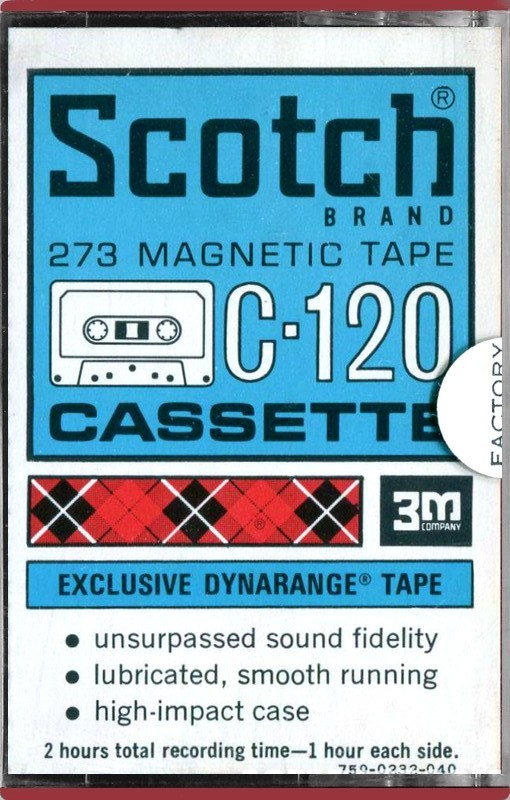 Compact Cassette Scotch Dynarange 120 Type I Normal 1970 USA