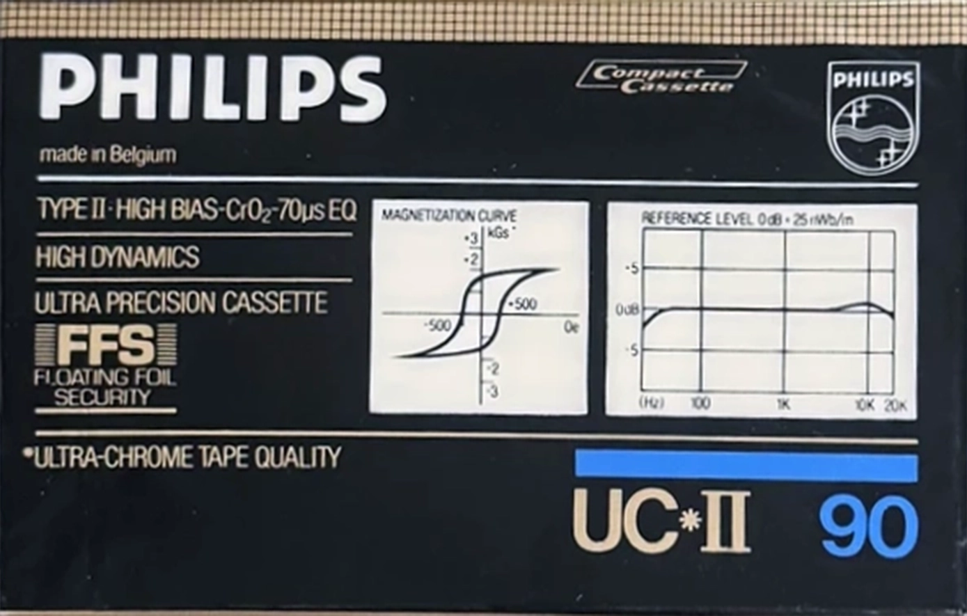 Compact Cassette Philips UC II 90 Type II Chrome 1984 Europe
