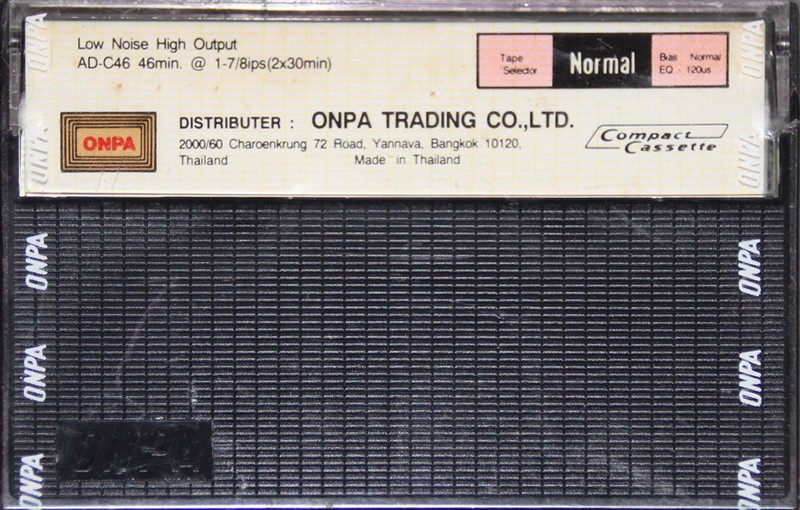 Compact Cassette ONPA AD 46 Type I Normal 1984 Worldwide