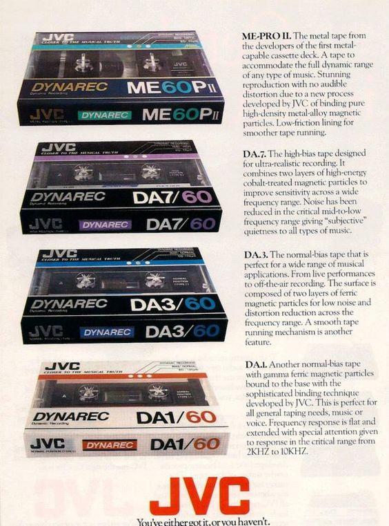 Compact Cassette:  JVC - DA7 90