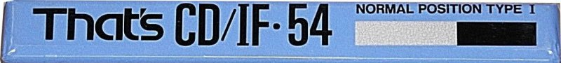 Compact Cassette Thats CD-IF 54 Type I Normal 1991 Japan