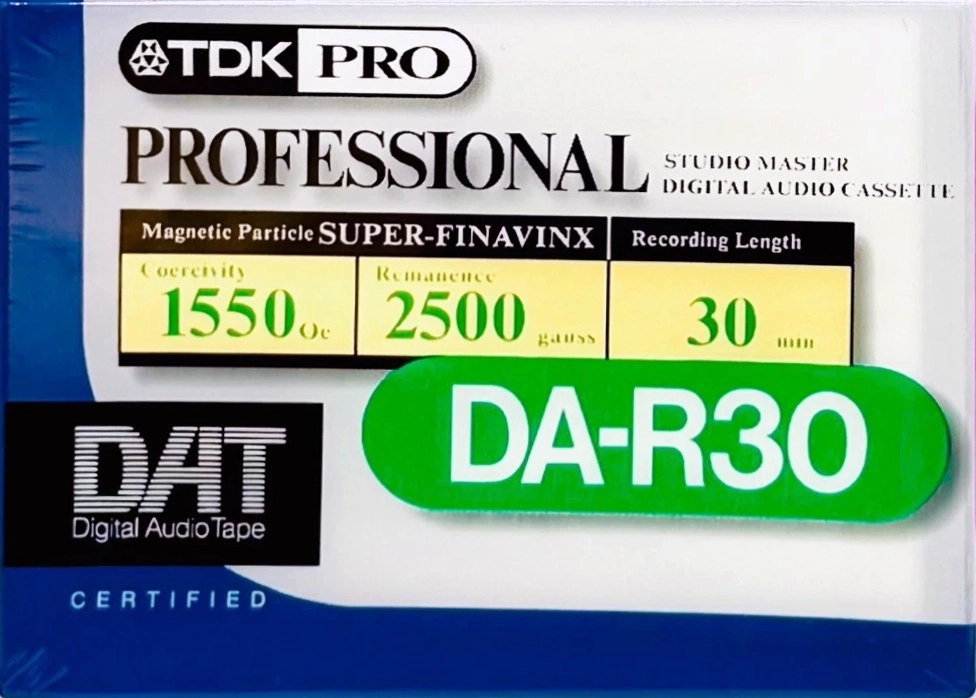 Digital Audio Tape TDK 30 "DA-RPRO30AX" Type IV Metal 1996 North America