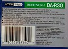 Digital Audio Tape TDK 30 "DA-RPRO30AX" Type IV Metal 1996 North America