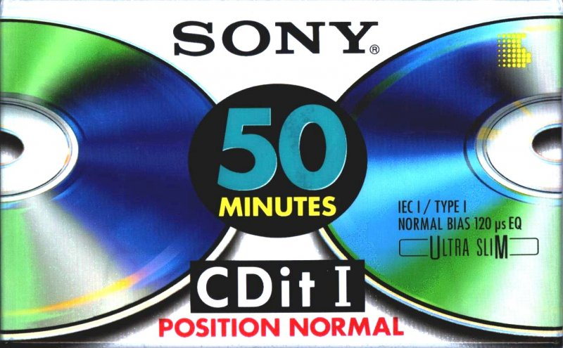 Compact Cassette Sony CDit I 50 "C-50CDIT1A" Type I Normal 1992 Europe