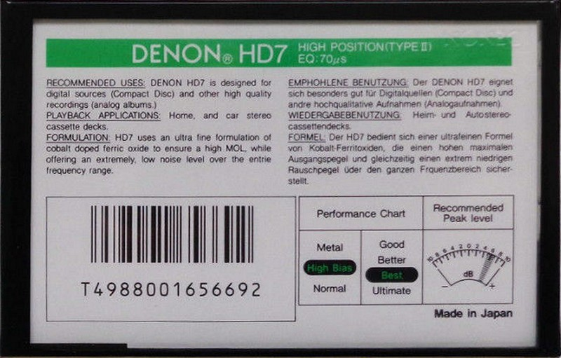 Compact Cassette: Nippon Columbia / Denon Denon - HD7 90