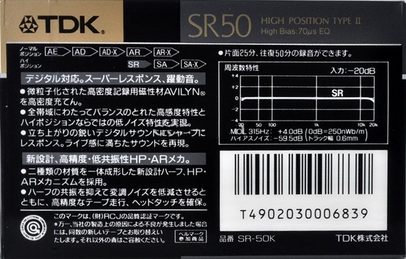 Compact Cassette: TDK  - SR 50