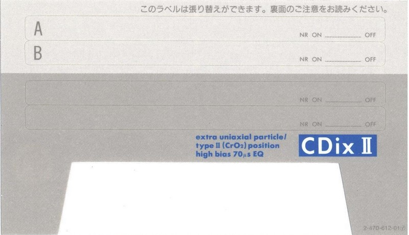 Compact Cassette Sony CDix II 46 Type II Chrome 1991 Japan