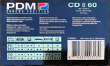 Compact Cassette PDM CD X 60 Type II Chrome 1991 Europe