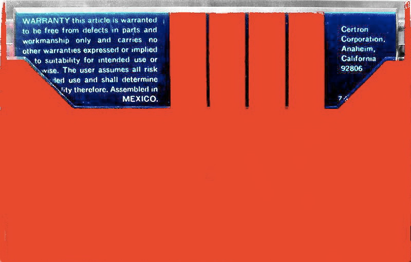 Compact Cassette Certron HD 60 Type I Normal 1978 USA