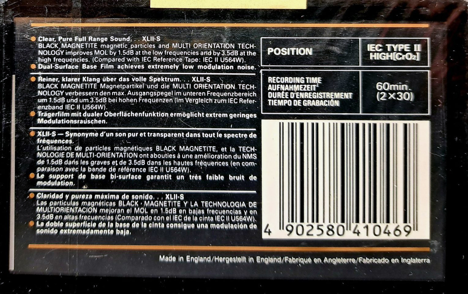 Compact Cassette Maxell XLII-S 60 Type II Chrome 1992 Europe