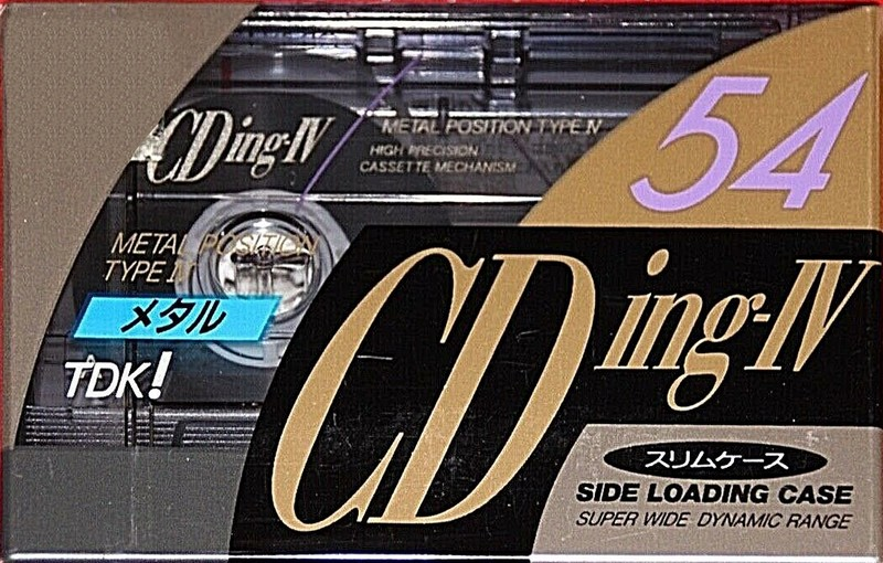 Compact Cassette TDK CDing Metal 54 "CDING4-54R" Type IV Metal 1992 Japan