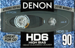 Compact Cassette Denon HD6 90 "HD6-90TE" Type II Chrome 1992 North America