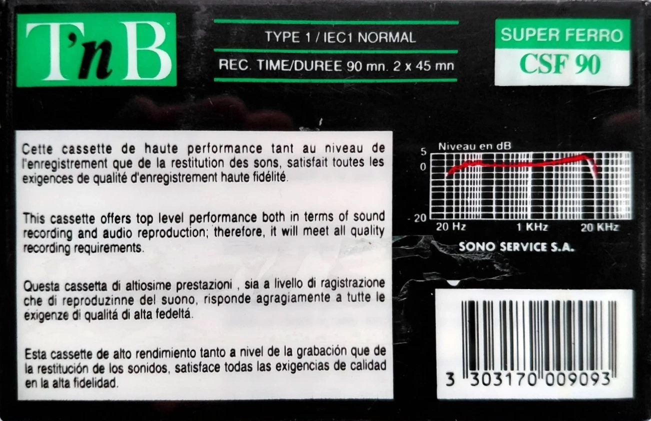 Compact Cassette TnB CSF 90 Type I Normal 1990 Europe