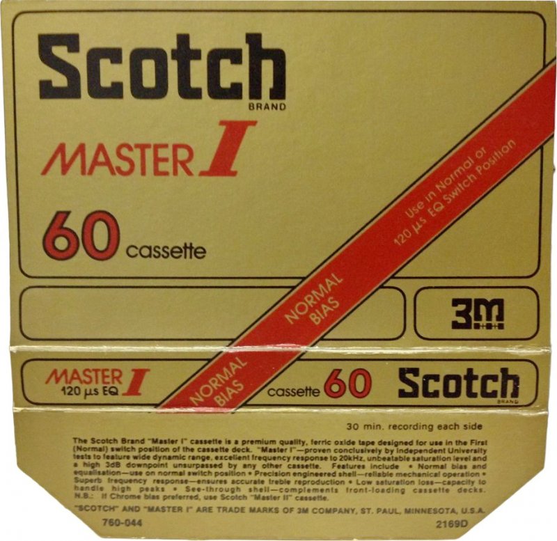 Compact Cassette Scotch Master I 60 Type I Normal 1975 USA