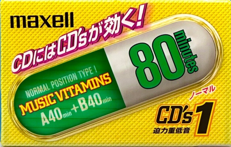 Compact Cassette Maxell CD`s I / CD`s 1 80 "CDS1-80N Music Vitamins" Type I Normal 2000 Japan
