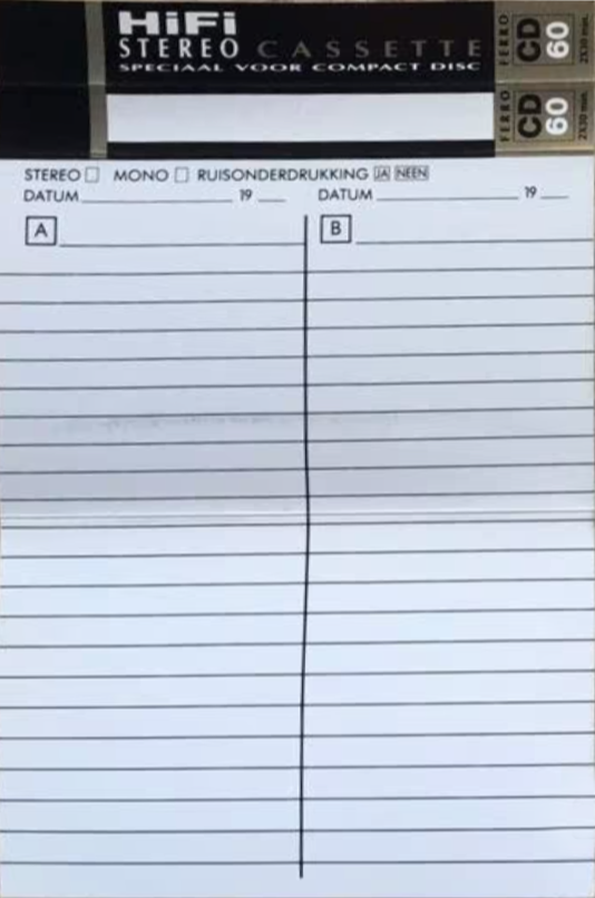 Compact Cassette Sound and Vision CD 60 Type I Normal 1990 Netherlands