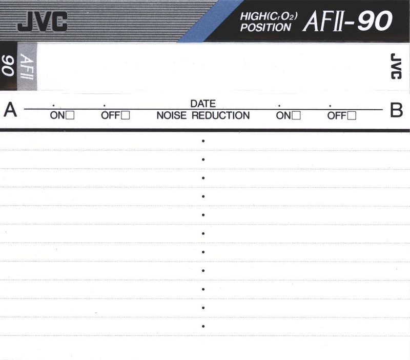 Compact Cassette JVC AFII 90 "AF2-90B" Type II Chrome 1992 North America