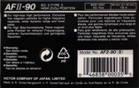 Compact Cassette JVC AFII 90 "AF2-90B" Type II Chrome 1992 North America